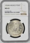 Modern Silver & Minors Peso 1924 M NGC MS63 0115722
