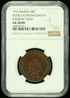 Puebla 20 Centavos 1915 NGC AU58BN 0116265