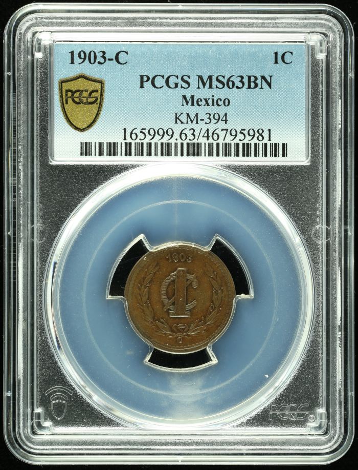 Republic Silver & Minors Centavo 1903 C PCGS MS63BN 0128018Republic Silver & Minors Centavo 1903 C PCGS MS63BN 0128018