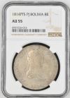 Bolivia 8 Reales 1814 Pts PJ NGC AU55 0135941