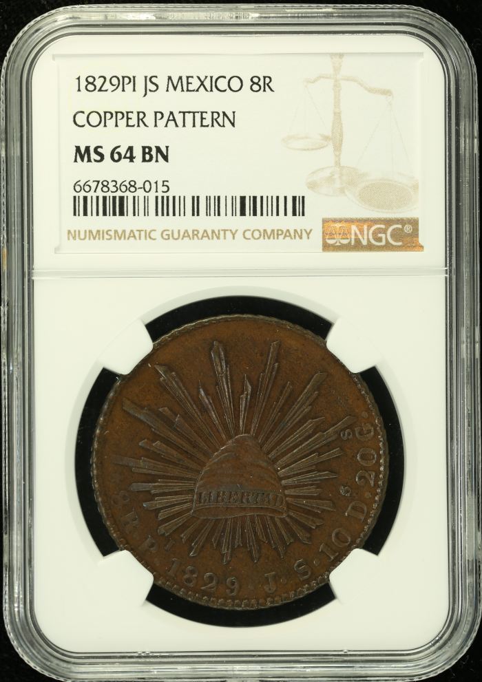 Potosi 8 Reales 1829 Pi JS NGC MS64BN 0136368Potosi 8 Reales 1829 Pi JS NGC MS64BN 0136368