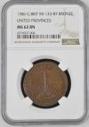 UK (Great Britain) United Provinces Bronze Medal 1586 NGC MS62BN 0136912