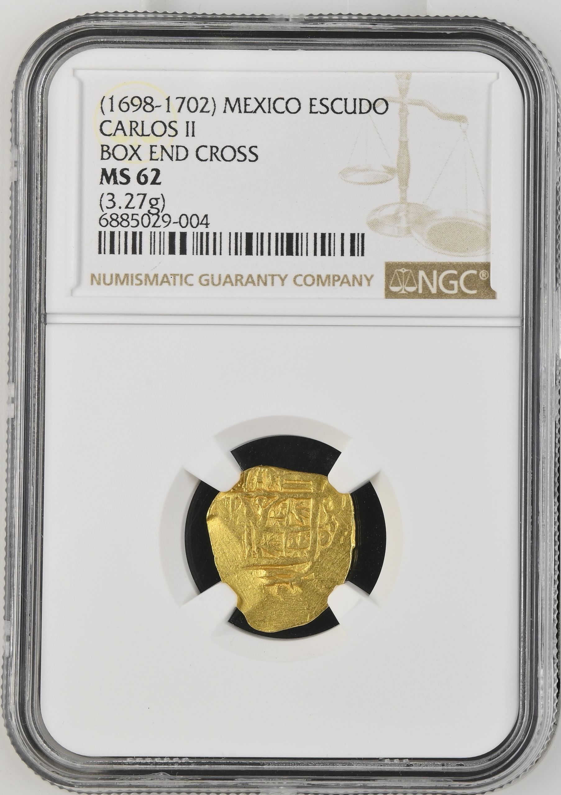 Colonial Gold Escudo (1698-1702) NGC MS62 0141022