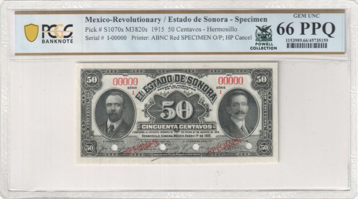 Revolutionary Currency 8 Piece Specimen Set 1915 Sonora M3819-M3826 PCGS f_35106Revolutionary Currency 8 Piece Specimen Set 1915 Sonora M3819-M3826 PCGS f_35106 - Image 3
