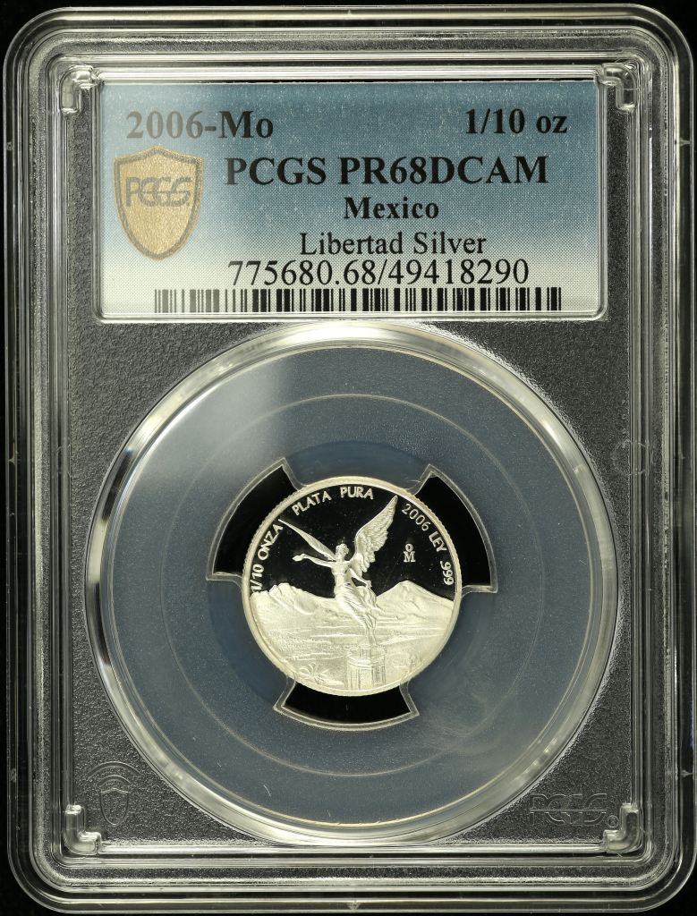 Modern Silver & Minors 1/10 Onza 2006 Mo PCGS PR68DCAM 0140929