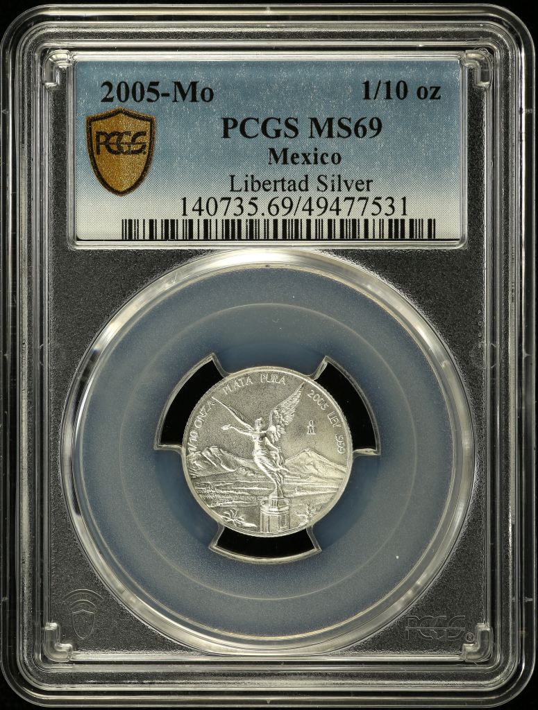 Modern Silver & Minors 1/10 Onza 2005 Mo PCGS MS69 0140845