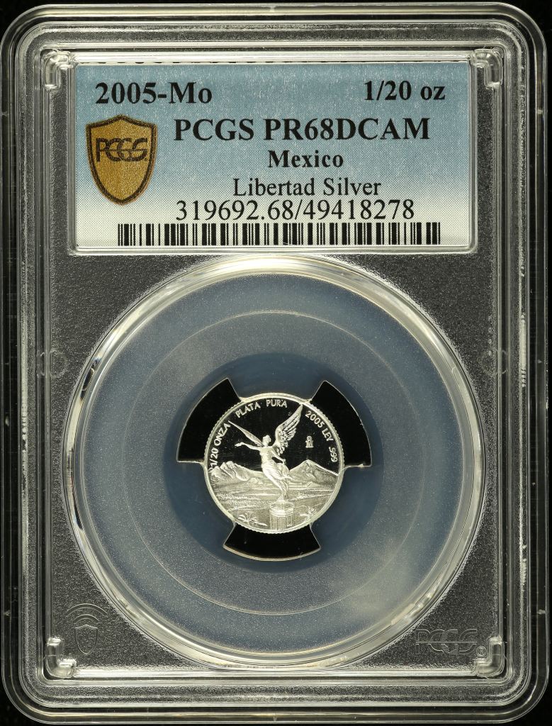Modern Silver & Minors 1/20 Onza 2005 Mo PCGS PR68DCAM 0140834