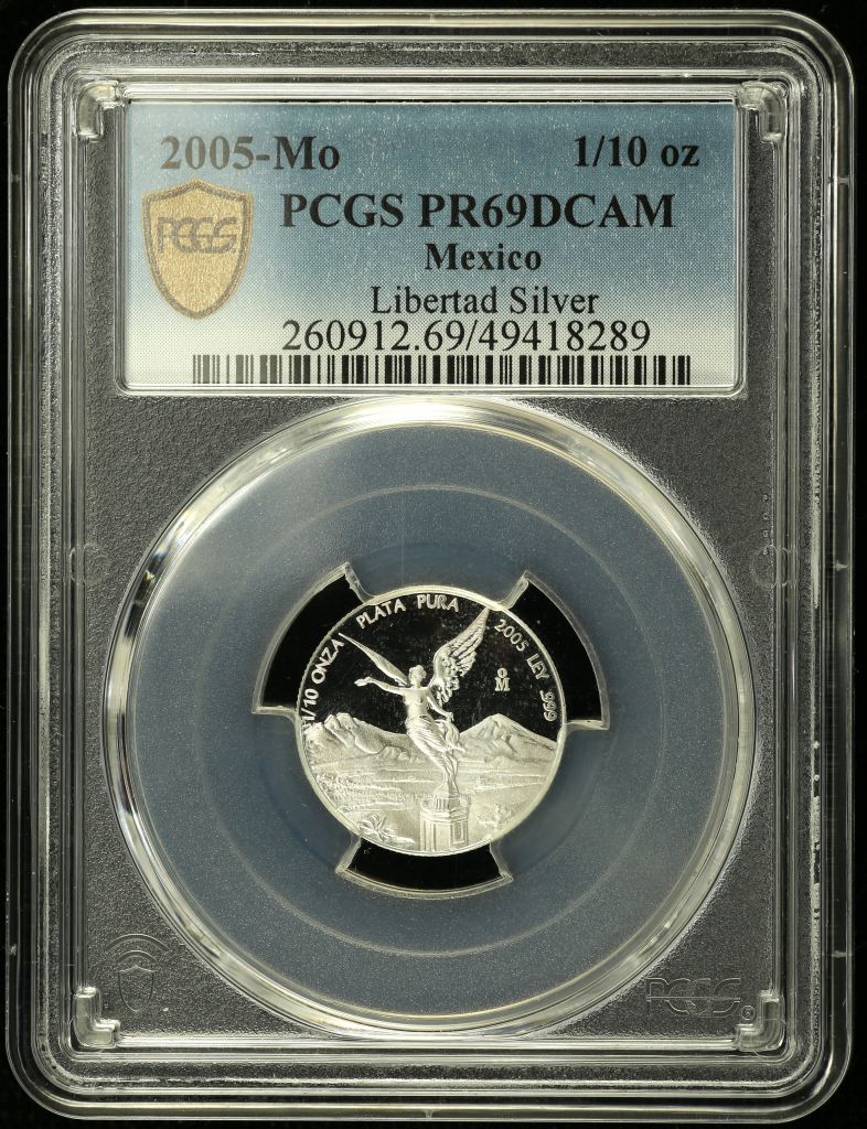 Modern Silver & Minors 1/10 Onza 2005 Mo PCGS PR69DCAM 0140928