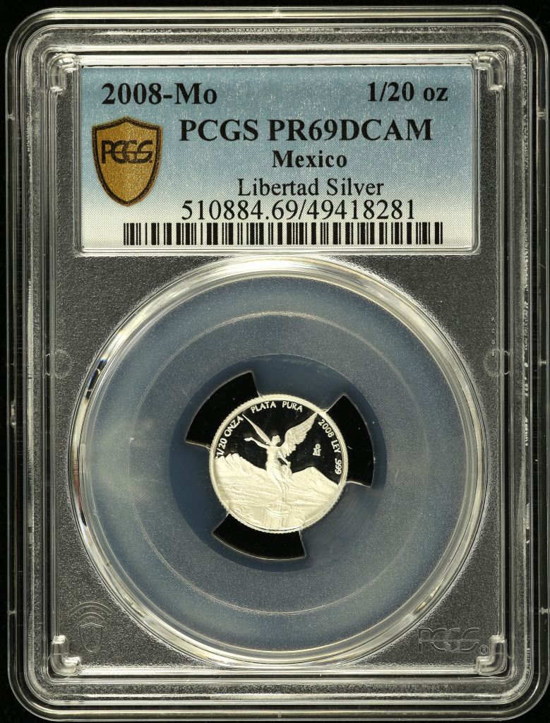 Modern Silver & Minors 1/20 Onza 2008 Mo PCGS PR69DCAM 0140837
