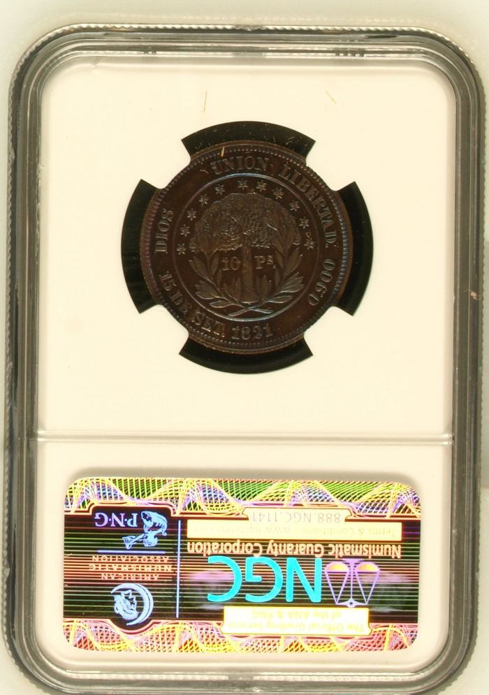 Honduras 10 Pesos 1871 KM-PN18 NGC PF65BN 0142108Honduras 10 Pesos 1871 KM-PN18 NGC PF65BN 0142108 - Image 2