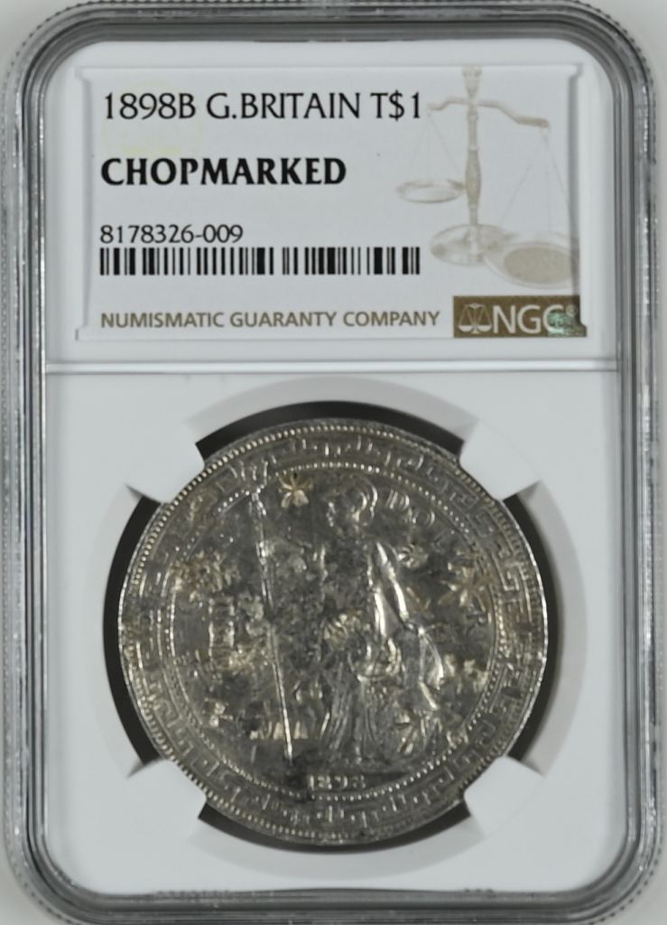 CHOPMARKED UK (Great Britain) Trade Dollar 1898 B NGC CHOPMARKED 0142458
