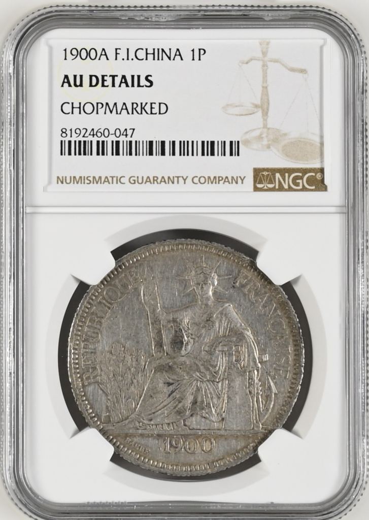 French Indo-China CHOPMARKED Piastre 1900 A NGC CHOPMARKED 0142465