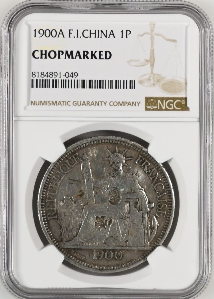 French Indo-China CHOPMARKED Piastre 1900 A NGC CHOPMARKED 0142467