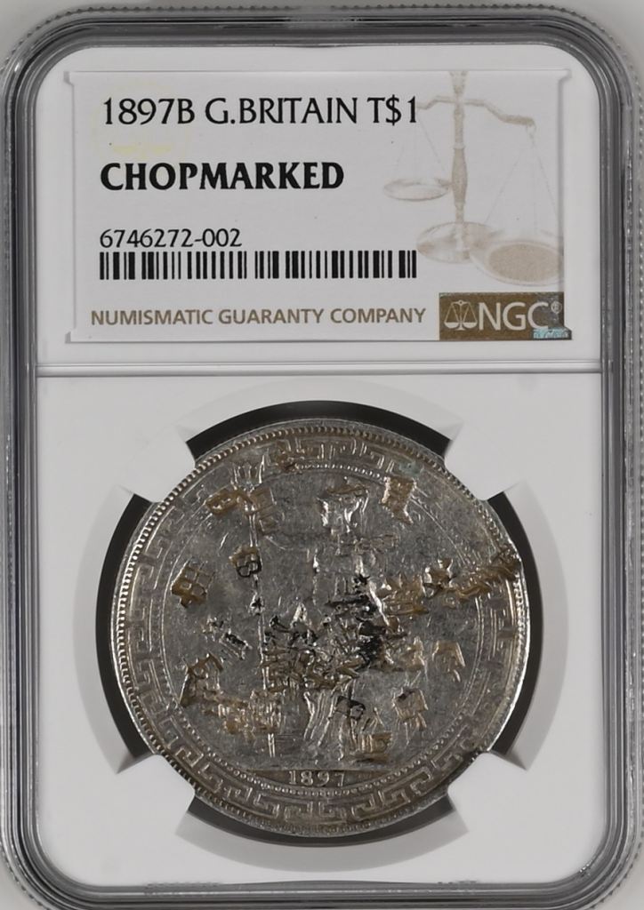 CHOPMARKED UK (Great Britain) Trade Dollar 1897 B NGC CHOPMARKED 0142547