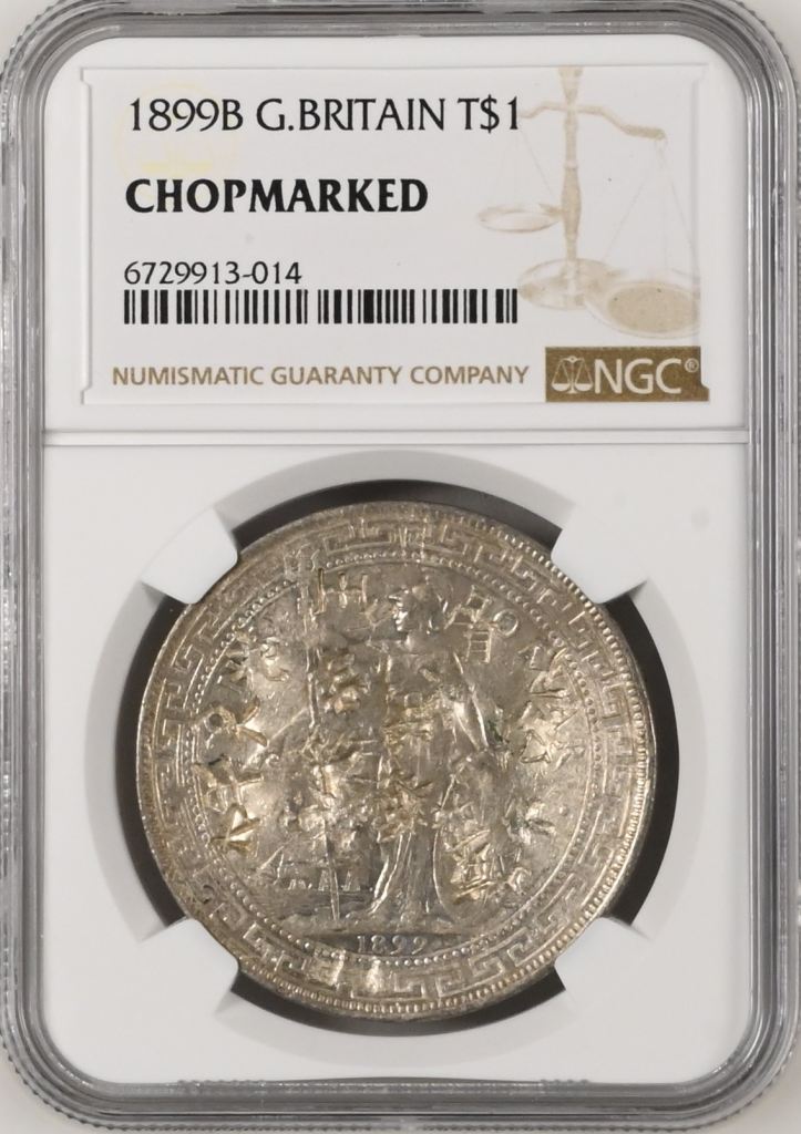 CHOPMARKED UK (Great Britain) Trade Dollar 1899 B NGC CHOPMARKED 0142550
