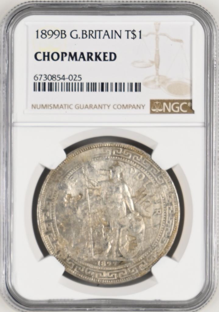 CHOPMARKED UK (Great Britain) Trade Dollar 1899 B NGC CHOPMARKED 0142552