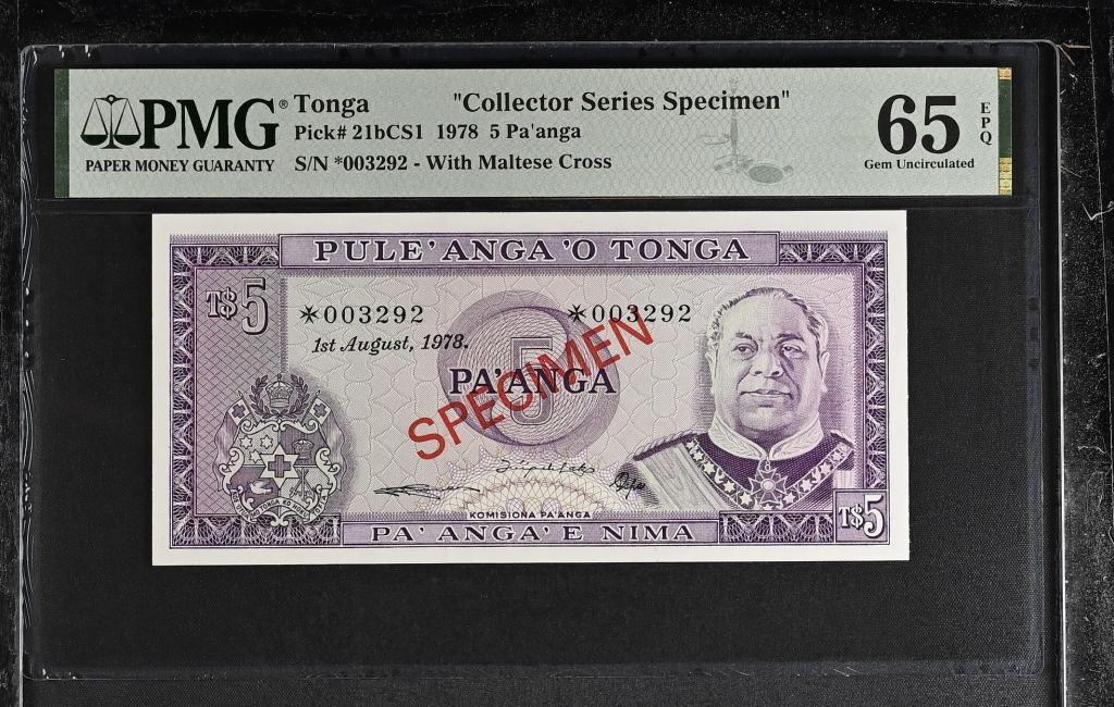 Tonga 5 Pa anga 1978 PMG Gem UNC65 EPQ Pick #21bCS1 0143461