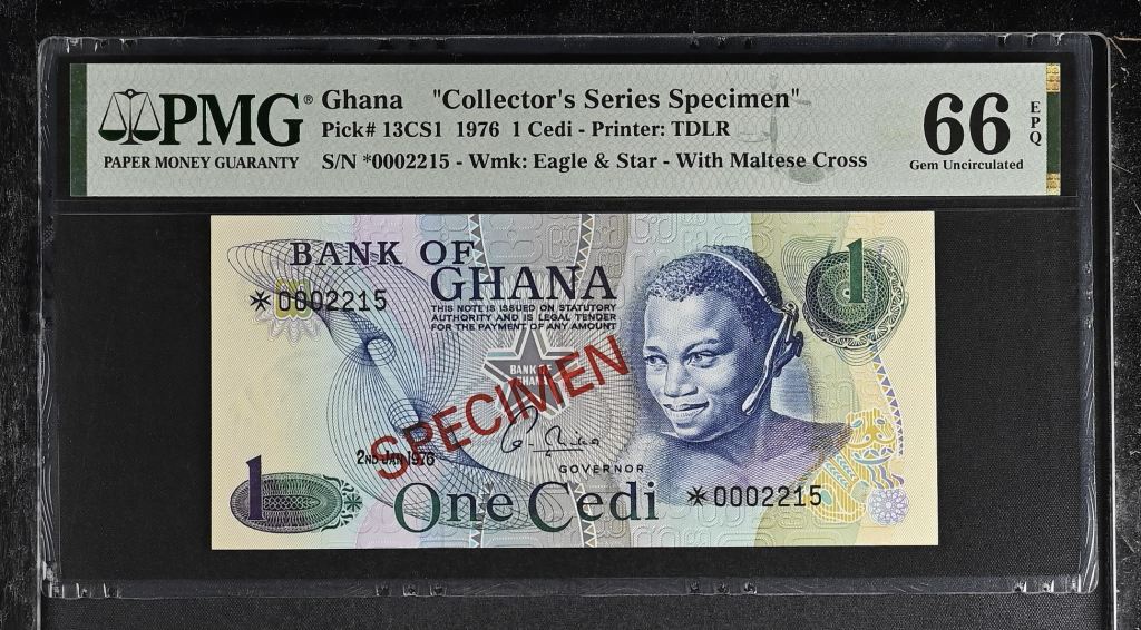 Ghana Cedi 1976 PMG Gem UNC66 EPQ Pick #13CS1 0143498