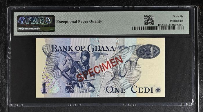 Ghana Cedi 1976 PMG Gem UNC66 EPQ Pick #13CS1 0143498Ghana Cedi 1976 PMG Gem UNC66 EPQ Pick #13CS1 0143498 - Image 2