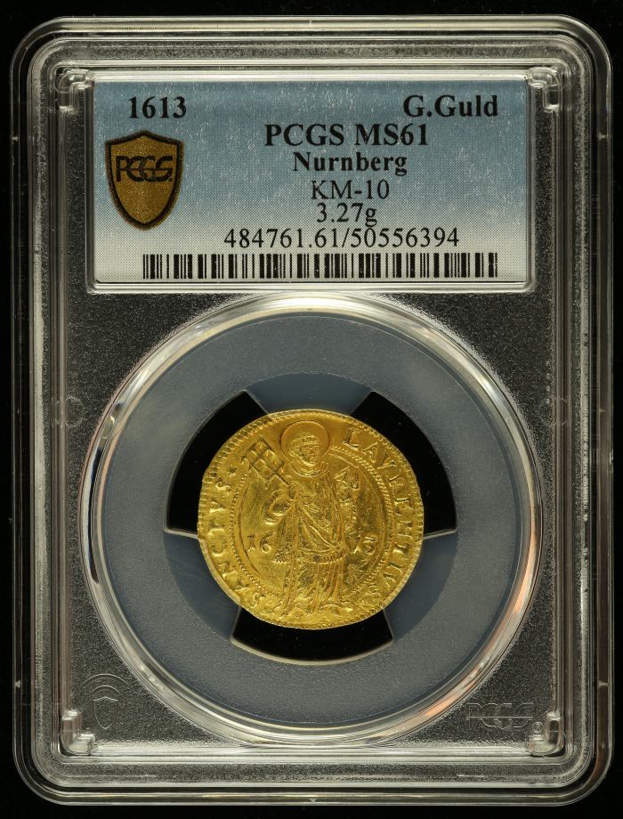 Germany Goldgulden 1613 Nurnberg PCGS MS61 KM-10 0143731Germany Goldgulden 1613 Nurnberg PCGS MS61 KM-10 0143731