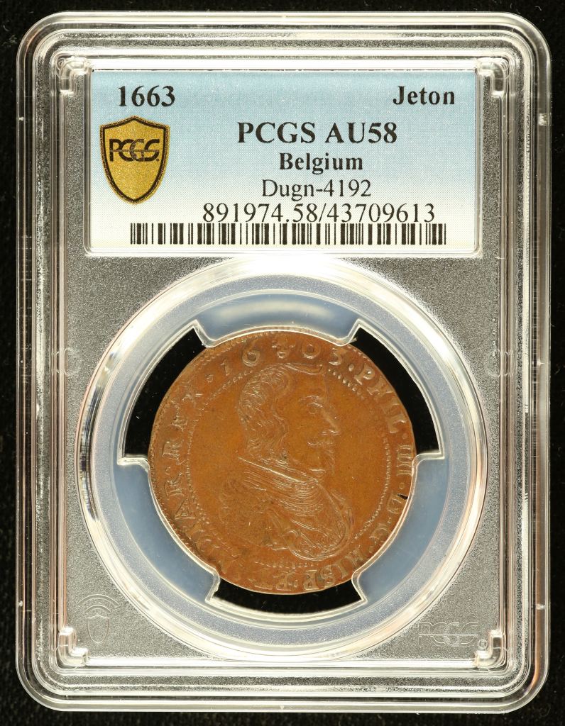 Belgium Jeton 1663 PCGS AU58 0143794