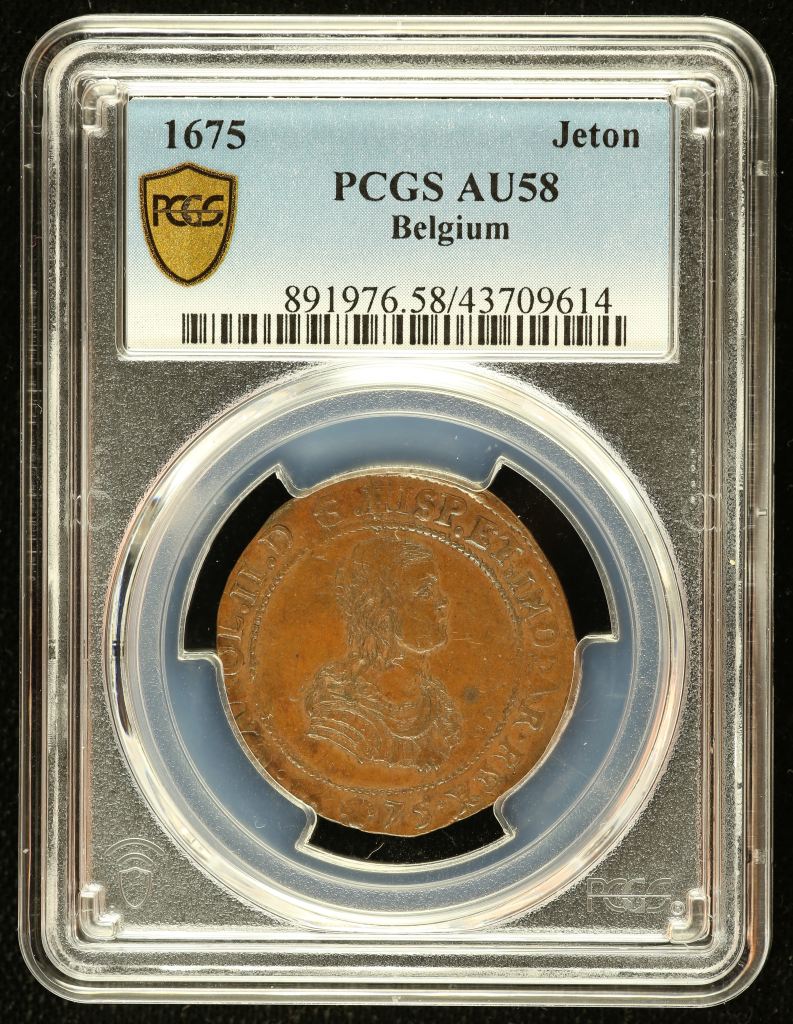 Belgium Jeton 1675 PCGS AU58 0143795