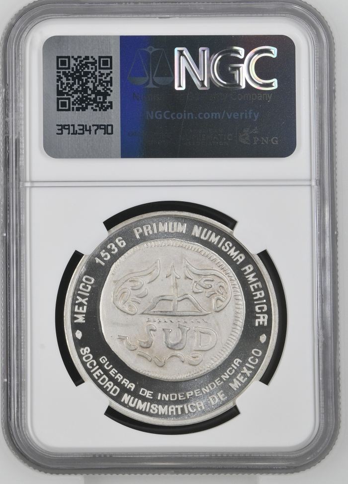 Medals & Tokens Mexico Numismatic Society Silver Medal 1975 Mo NGC MS68 0143937Medals & Tokens Mexico Numismatic Society Silver Medal 1975 Mo NGC MS68 0143937 - Image 2