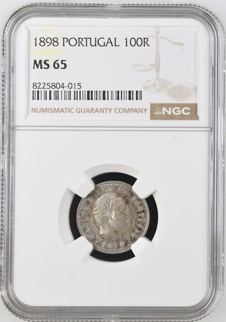 Portugal 100 Reis 1898 NGC MS65 0144608
