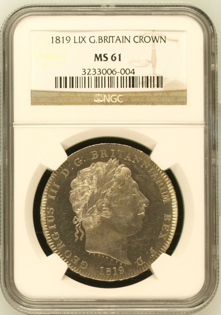 UK (Great Britain) Crown 1819 LIX NGC MS61 0146565