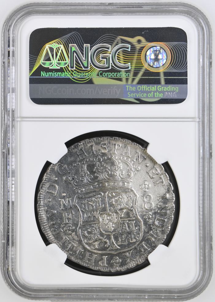 Colonial Silver & Minors Reijgersdaal (1747) 8 Reales 1739 Mo MF NGC AU Details 0150240Colonial Silver & Minors Reijgersdaal (1747) 8 Reales 1739 Mo MF NGC AU Details 0150240 - Image 2